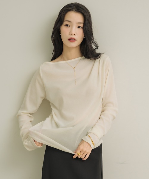 トップス apua シアーベロアドレープトップス（Tシャツ/カットソー）｜NEUNA（ヌナ