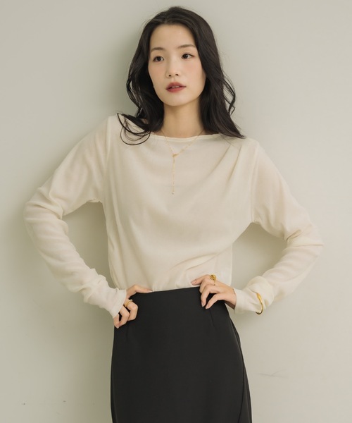 トップス apua シアーベロアドレープトップス（Tシャツ/カットソー）｜NEUNA（ヌナ