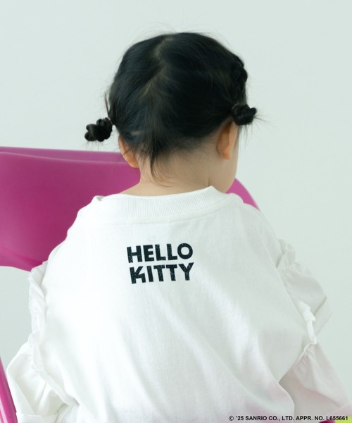 LOWRYS FARM（ローリーズファーム）の「【HELLO KITTY】ロックフリルＴシャツ　 572654（Tシャツ/カットソー・キッズ・チャコールグレー/オフホワイト・110cm/120cm/130cm/140cm/150cm）」の3枚目の写真