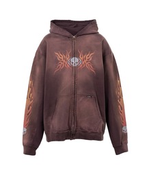 KAMIYA（カミヤ）の「“Skull Flame”Distressed Zip-up Hoodie（スウェット）」