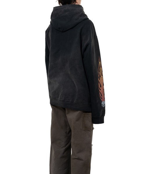KAMIYA(カミヤ)の「“Skull Flame”Distressed Zip-up Hoodie(スウェット・メンズ・ブラック/ブラウン/ホワイト・L/M/S)」の15枚目の写真