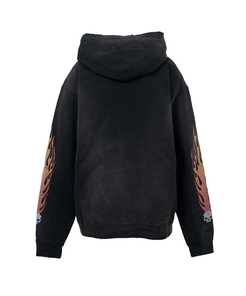 KAMIYA(カミヤ)の「“Skull Flame”Distressed Zip-up Hoodie(スウェット・メンズ・ブラック/ブラウン/ホワイト・L/M/S)」の13枚目の写真