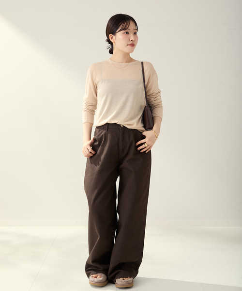 plage（プラージュ）の「CU WO Fine Knit New プルオーバー（ニット/セーター・レディース・チャコールグレー/レッド系その他/ネイビー/ベージュ・FREE）」の13枚目の写真