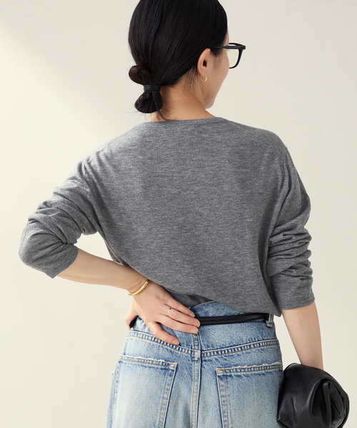 plage（プラージュ）の「CU WO Fine Knit New プルオーバー（ニット/セーター・レディース・チャコールグレー/レッド系その他/ネイビー/ベージュ・FREE）」の7枚目の写真