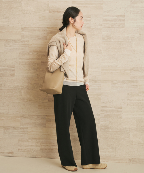 plage（プラージュ）の「CU WO Fine Knit New プルオーバー（ニット/セーター・レディース・チャコールグレー/レッド系その他/ネイビー/ベージュ・FREE）」の9枚目の写真