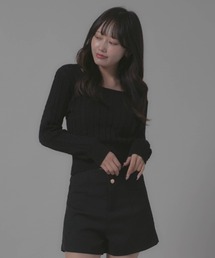 Square Neck Design Knit/スクエアネックデザインニット