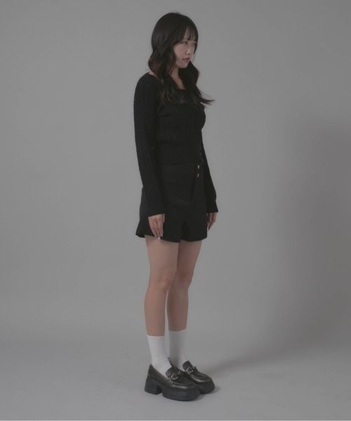 Chick(チック)の「Square Neck Design Knit/スクエアネックデザインニット(ニット/セーター・レディース・ホワイト/グレー/ブラック・FREE)」の16枚目の写真