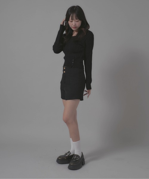 Chick(チック)の「Square Neck Design Knit/スクエアネックデザインニット(ニット/セーター・レディース・ホワイト/グレー/ブラック・FREE)」の20枚目の写真