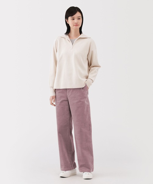 無印良品（ムジルシリョウヒン）の「婦人　ストレッチコーデュロイ　イージーストレートパンツ（その他パンツ・レディース・ネイビー/ダークグレー/スモーキーグリーン系/スモークピンク/アイボリー・XL/L/M/S）」の7枚目の写真