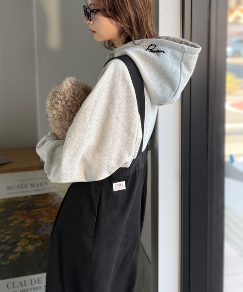 Java（ジャバ）の「《JaVaジャバコラボ》着心地抜群でオールシーズン使える！綿100%　タック入りバレルレッグサロペット（サロペット/オーバーオール・レディース・ワンウォッシュ/ベージュ/ブラック・MEDIUM/LARGE/X-LARGE/SMALL）」の5枚目の写真