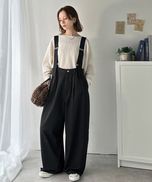 Java（ジャバ）の「《JaVaジャバコラボ》着心地抜群でオールシーズン使える！綿100%　タック入りバレルレッグサロペット（サロペット/オーバーオール・レディース・ワンウォッシュ/ベージュ/ブラック・MEDIUM/LARGE/X-LARGE/SMALL）」の11枚目の写真