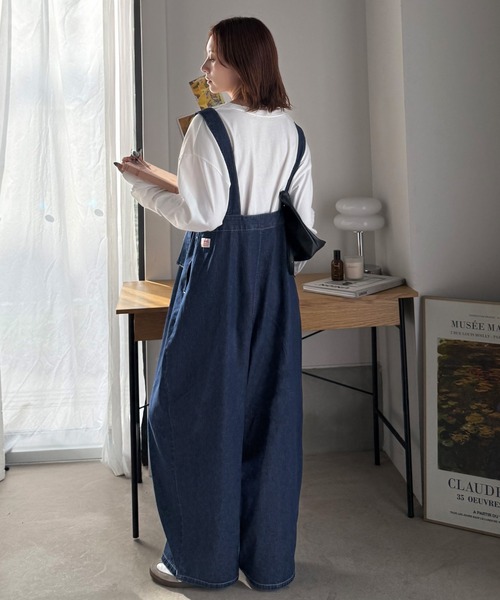 Java（ジャバ）の「《JaVaジャバコラボ》着心地抜群でオールシーズン使える！綿100%　タック入りバレルレッグサロペット（サロペット/オーバーオール・レディース・ワンウォッシュ/ベージュ/ブラック・MEDIUM/LARGE/X-LARGE/SMALL）」の19枚目の写真