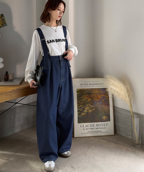 Java（ジャバ）の「《JaVaジャバコラボ》着心地抜群でオールシーズン使える！綿100%　タック入りバレルレッグサロペット（サロペット/オーバーオール・レディース・ワンウォッシュ/ベージュ/ブラック・MEDIUM/LARGE/X-LARGE/SMALL）」の20枚目の写真