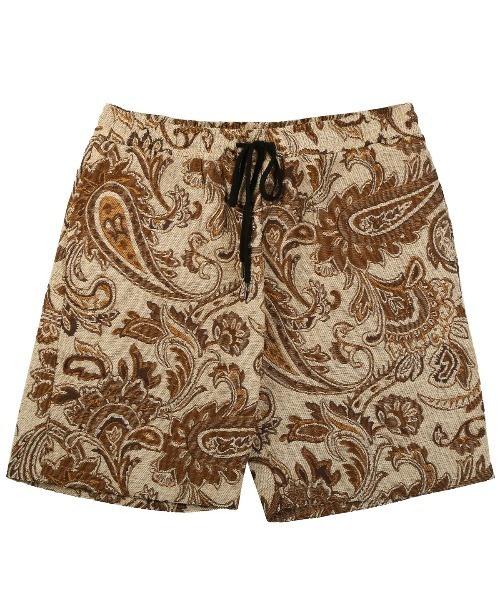 WEWILL ペイズリー柄ショートパンツ　ブラウン ゴブラン織りペイズリー柄ショートパンツ（その他パンツ）｜LUXSTYLE