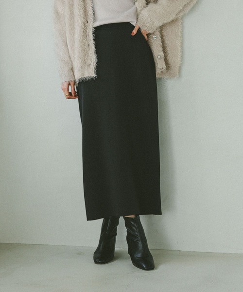 GLOBAL WORK（グローバルワーク）の「スウェットライクニットナロースカート/571364（スカート・レディース・ボルドー/ブラウン/ブラック/グレー・SMALL/MEDIUM/LARGE）」の2枚目の写真