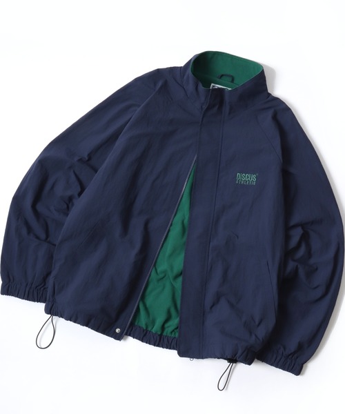 DISCUS（ディスカス）の「DISCUS/ディスカス Fleece Lining Nylon Jacket/オーバーサイズ 裏フリース ナイロンジャケット/トラックジャケット/ブルゾン/レディース メンズ（ナイロンジャケット・レディース・ブラック/ベージュ/ネイビー/アイボリー・LL/M/L）」の4枚目の写真