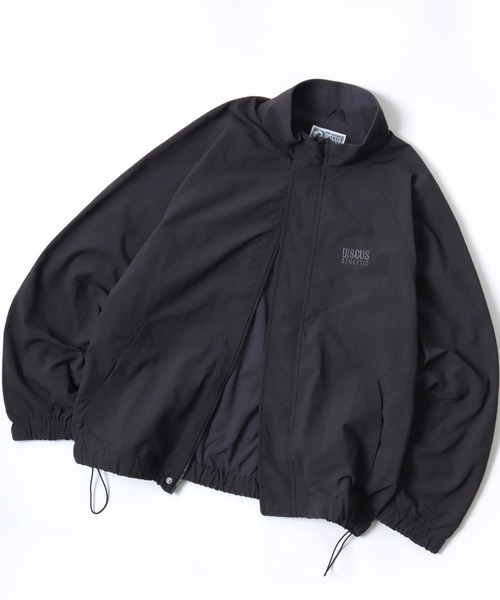 DISCUS（ディスカス）の「DISCUS/ディスカス Fleece Lining Nylon Jacket/オーバーサイズ 裏フリース ナイロンジャケット/トラックジャケット/ブルゾン/レディース メンズ（ナイロンジャケット・レディース・ブラック/ベージュ/ネイビー/アイボリー・LL/M/L）」の2枚目の写真