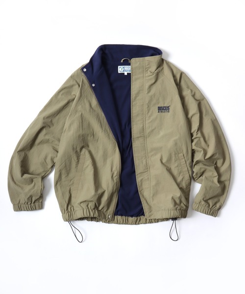 DISCUS（ディスカス）の「DISCUS/ディスカス Fleece Lining Nylon Jacket/オーバーサイズ 裏フリース ナイロンジャケット/トラックジャケット/ブルゾン/レディース メンズ（ナイロンジャケット・レディース・ブラック/ベージュ/ネイビー/アイボリー・LL/M/L）」の22枚目の写真