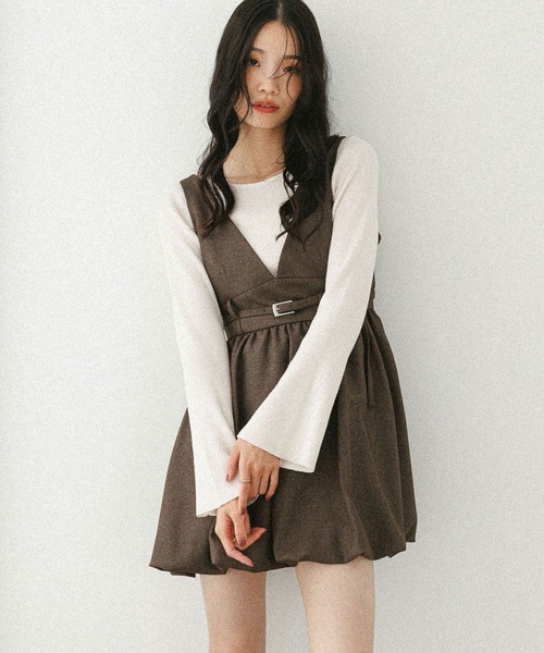 Heather（ヘザー）の「袖フレアピタニット　598470（ニット/セーター・レディース・ブラック/ベージュ/グレー/アイボリー・FREE）」の5枚目の写真