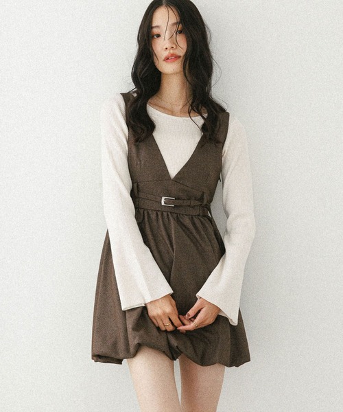 Heather（ヘザー）の「袖フレアピタニット　598470（ニット/セーター・レディース・ブラック/ベージュ/グレー/アイボリー・FREE）」の6枚目の写真