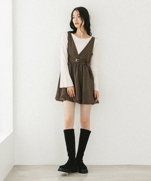 Heather（ヘザー）の「袖フレアピタニット　598470（ニット/セーター・レディース・ブラック/ベージュ/グレー/アイボリー・FREE）」の7枚目の写真