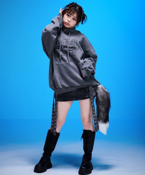 A'GEM9(エージェムナイン)の「A'GEM/9 × .kom 『A'GEM/9/エージェムナイン』 Ed Hardy ピグメントプルパーカー(パーカー・メンズ・グレー・FREE)」の4枚目の写真