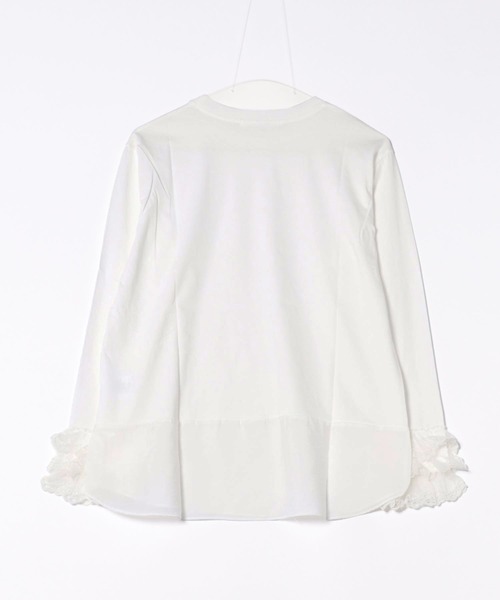 H.A.K（ハク）の「サイロプレミアム天竺＋チュールレースインナーブラウス（Tシャツ/カットソー・レディース・カーキ/ブラック/ホワイト・FREE）」の7枚目の写真