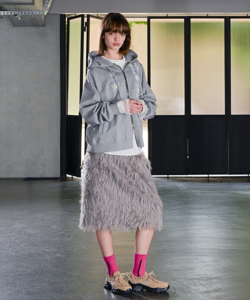 H.A.K（ハク）の「サイロプレミアム天竺＋チュールレースインナーブラウス（Tシャツ/カットソー・レディース・カーキ/ブラック/ホワイト・FREE）」の9枚目の写真