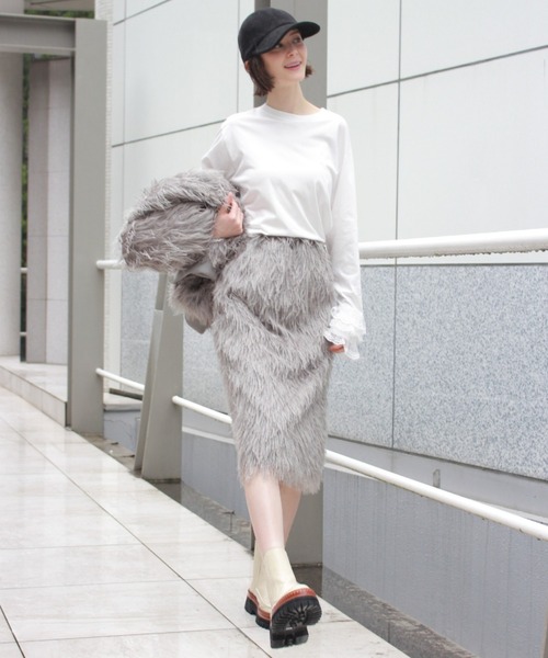 H.A.K（ハク）の「サイロプレミアム天竺＋チュールレースインナーブラウス（Tシャツ/カットソー・レディース・カーキ/ブラック/ホワイト・FREE）」の12枚目の写真