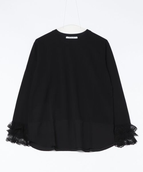 H.A.K（ハク）の「サイロプレミアム天竺＋チュールレースインナーブラウス（Tシャツ/カットソー・レディース・カーキ/ブラック/ホワイト・FREE）」の13枚目の写真