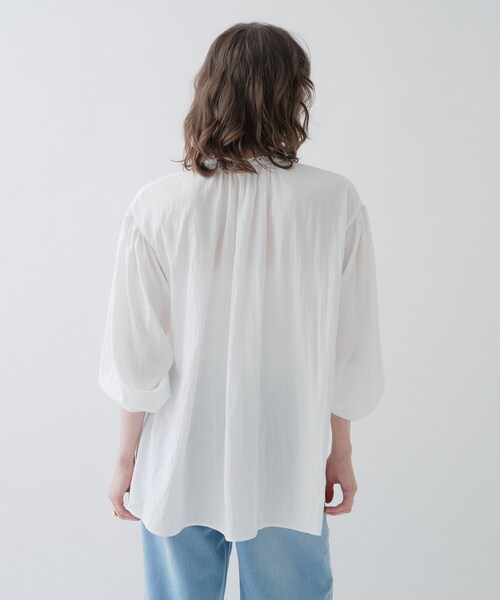 cloenc（クロエンス）の「【マシンウォッシュ】リボンピンタックブラウス（シャツ/ブラウス・レディース・ホワイト/ブラック/サックスブルー・02）」の9枚目の写真