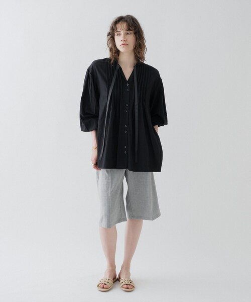 cloenc（クロエンス）の「【マシンウォッシュ】リボンピンタックブラウス（シャツ/ブラウス・レディース・ホワイト/ブラック/サックスブルー・02）」の11枚目の写真