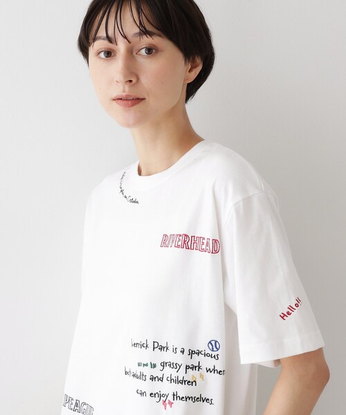 Dessin（デッサン）の「【ユニセックス/リンクコーデ】刺繍Tシャツ（Tシャツ/カットソー・レディース・ホワイト系/ブラック/グレー・01/02/03/04）」の4枚目の写真