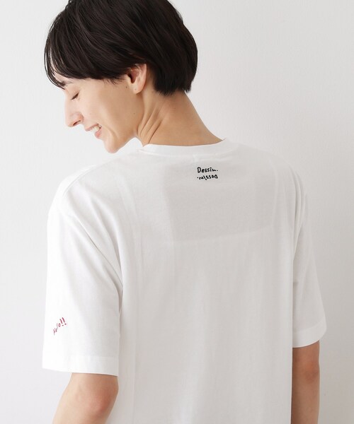 Dessin（デッサン）の「【ユニセックス/リンクコーデ】刺繍Tシャツ（Tシャツ/カットソー・レディース・ホワイト系/ブラック/グレー・01/02/03/04）」の5枚目の写真