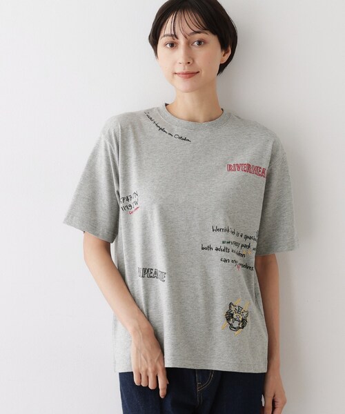 Dessin（デッサン）の「【ユニセックス/リンクコーデ】刺繍Tシャツ（Tシャツ/カットソー・レディース・ホワイト系/ブラック/グレー・01/02/03/04）」の8枚目の写真