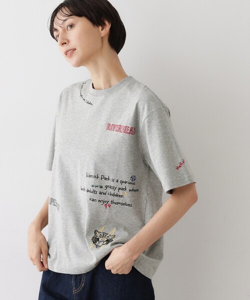 Dessin（デッサン）の「【ユニセックス/リンクコーデ】刺繍Tシャツ（Tシャツ/カットソー・レディース・ホワイト系/ブラック/グレー・01/02/03/04）」の9枚目の写真