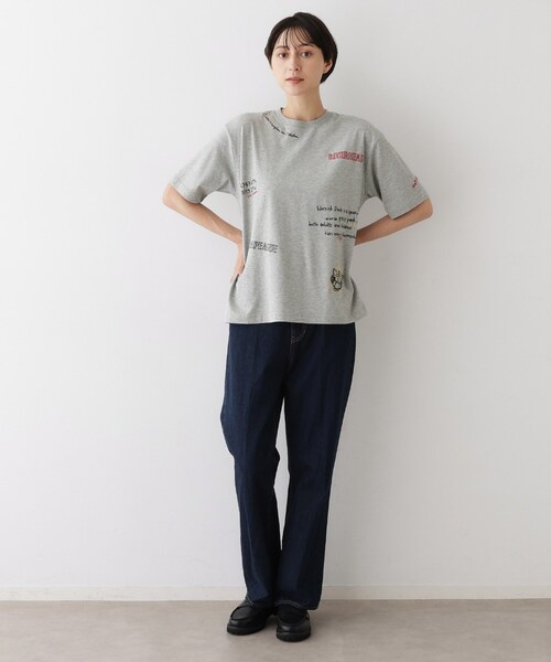 Dessin（デッサン）の「【ユニセックス/リンクコーデ】刺繍Tシャツ（Tシャツ/カットソー・レディース・ホワイト系/ブラック/グレー・01/02/03/04）」の10枚目の写真