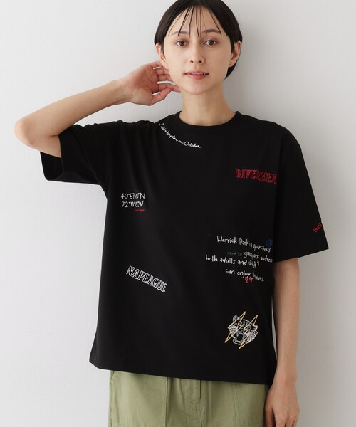 Dessin（デッサン）の「【ユニセックス/リンクコーデ】刺繍Tシャツ（Tシャツ/カットソー・レディース・ホワイト系/ブラック/グレー・01/02/03/04）」の13枚目の写真