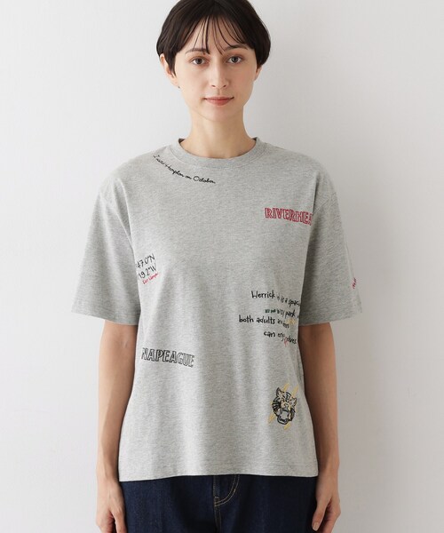 Dessin（デッサン）の「【ユニセックス/リンクコーデ】刺繍Tシャツ（Tシャツ/カットソー・レディース・ホワイト系/ブラック/グレー・01/02/03/04）」の16枚目の写真