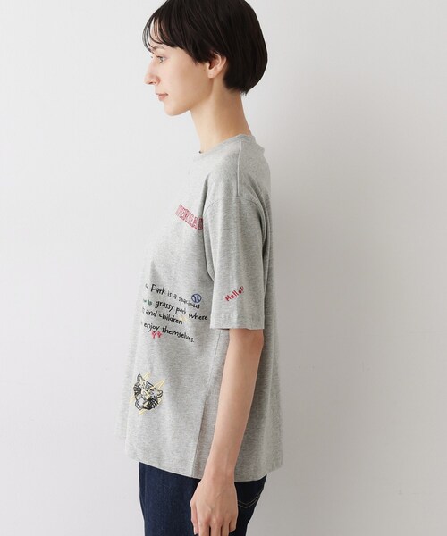 Dessin（デッサン）の「【ユニセックス/リンクコーデ】刺繍Tシャツ（Tシャツ/カットソー・レディース・ホワイト系/ブラック/グレー・01/02/03/04）」の17枚目の写真