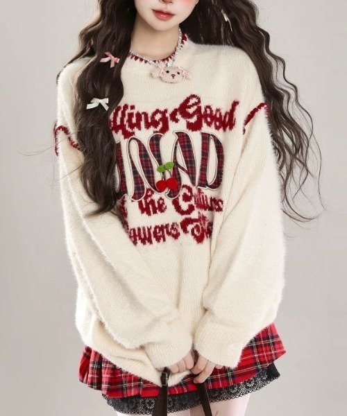 ♦︎さえら　ポテチーノ♦︎ チェック柄お花モチーフ　ドルマンスリーブトップス さえらブランド「ポテチーノ」「トリックトラック」のジャケット