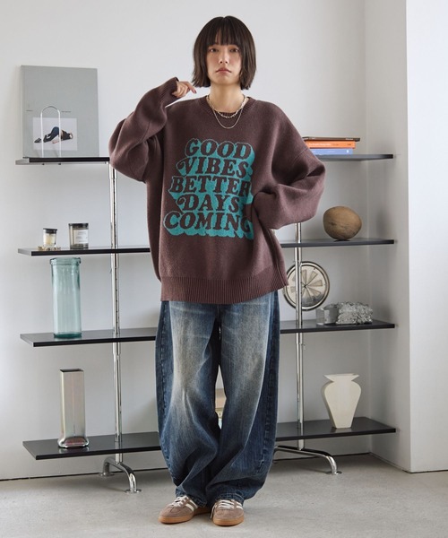 PBLIM（ページボーイリム）の「《UNISEX》グッドレターニット（ニット/セーター・レディース・グレー/アイボリー/ブラック/ブラウン/オレンジ・FREE）」の10枚目の写真