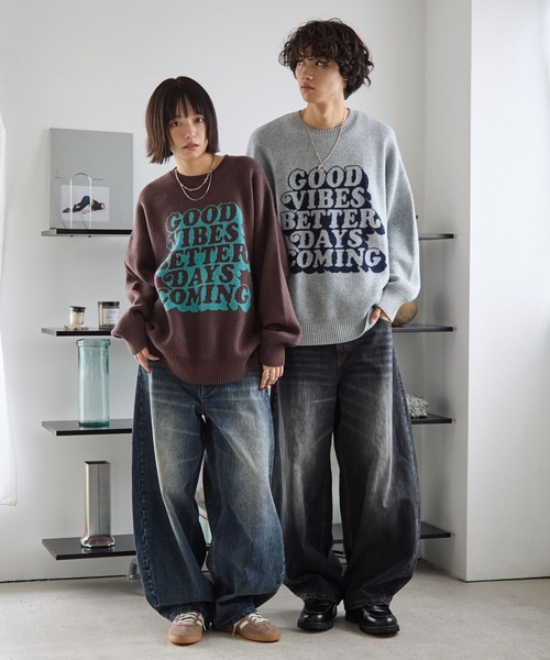 PBLIM（ページボーイリム）の「《UNISEX》グッドレターニット（ニット/セーター・レディース・グレー/アイボリー/ブラック/ブラウン/オレンジ・FREE）」の11枚目の写真