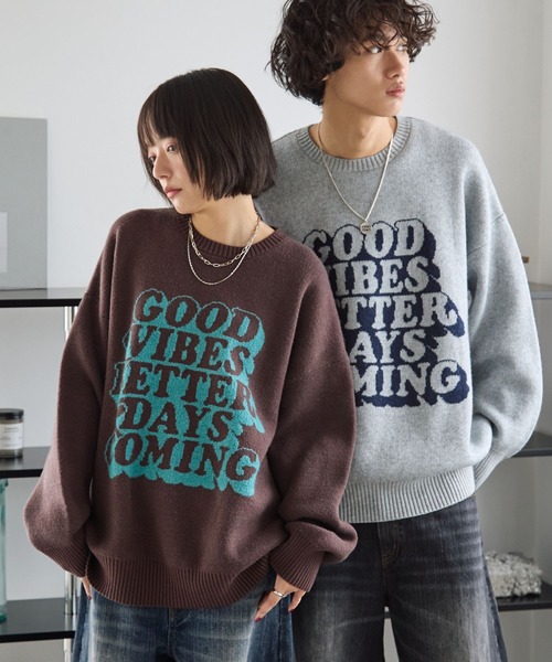 PBLIM（ページボーイリム）の「《UNISEX》グッドレターニット（ニット/セーター・レディース・グレー/アイボリー/ブラック/ブラウン/オレンジ・FREE）」の13枚目の写真