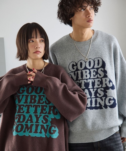 PBLIM（ページボーイリム）の「《UNISEX》グッドレターニット（ニット/セーター・レディース・グレー/アイボリー/ブラック/ブラウン/オレンジ・FREE）」の12枚目の写真