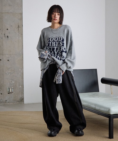 PBLIM（ページボーイリム）の「《UNISEX》グッドレターニット（ニット/セーター・レディース・グレー/アイボリー/ブラック/ブラウン/オレンジ・FREE）」の18枚目の写真