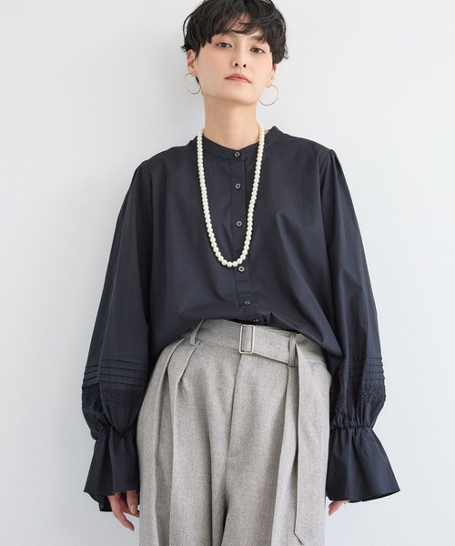 BARNYARDSTORM（バンヤードストーム）の「BARNYARDSTORM / ピンタックスリーブブラウス/ ハンドウォッシャブル（シャツ/ブラウス・レディース・ホワイト/ブラック・FREE）」の20枚目の写真