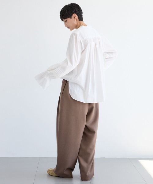 BARNYARDSTORM（バンヤードストーム）の「BARNYARDSTORM / ピンタックスリーブブラウス/ ハンドウォッシャブル（シャツ/ブラウス・レディース・ホワイト/ブラック・FREE）」の3枚目の写真