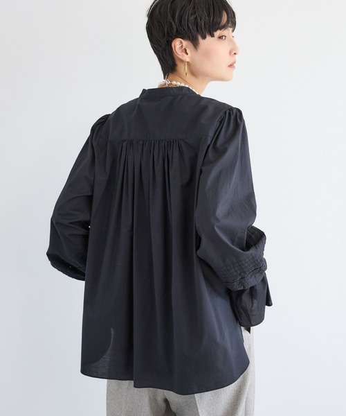 BARNYARDSTORM（バンヤードストーム）の「BARNYARDSTORM / ピンタックスリーブブラウス/ ハンドウォッシャブル（シャツ/ブラウス・レディース・ホワイト/ブラック・FREE）」の7枚目の写真