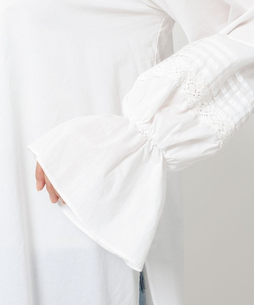 BARNYARDSTORM（バンヤードストーム）の「BARNYARDSTORM / ピンタックスリーブブラウス/ ハンドウォッシャブル（シャツ/ブラウス・レディース・ホワイト/ブラック・FREE）」の16枚目の写真